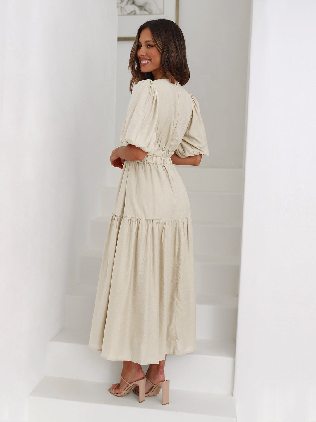 Crystal™ Puff Sleeves Dress