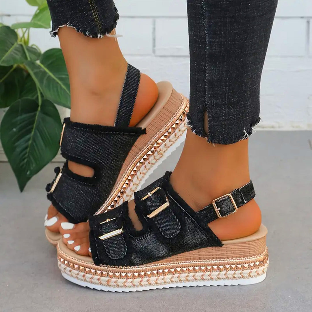 Ayla - Casual Denim Wedges