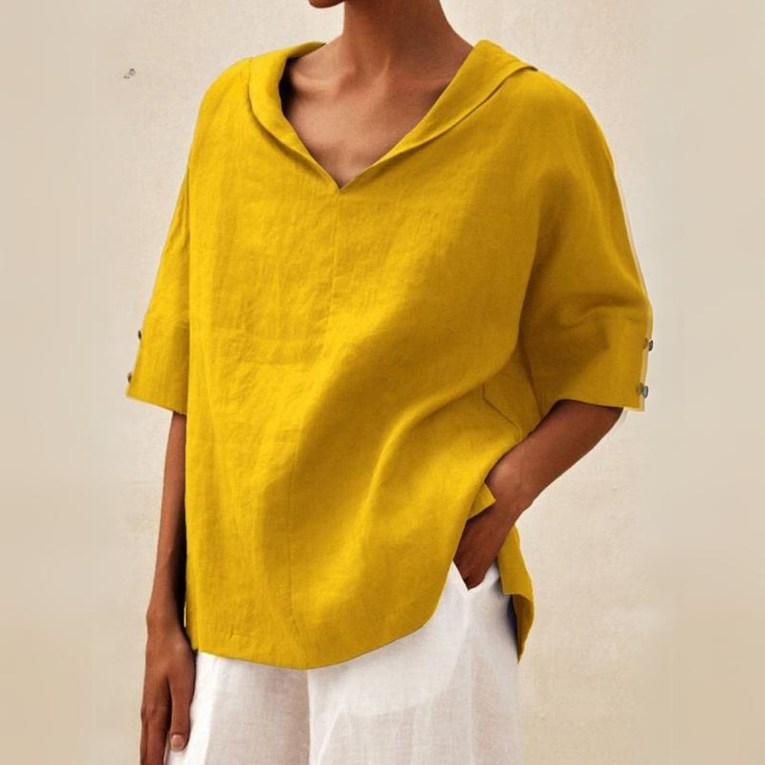 Jasmine™ - Women's V-Neck Casual Linen Shirt