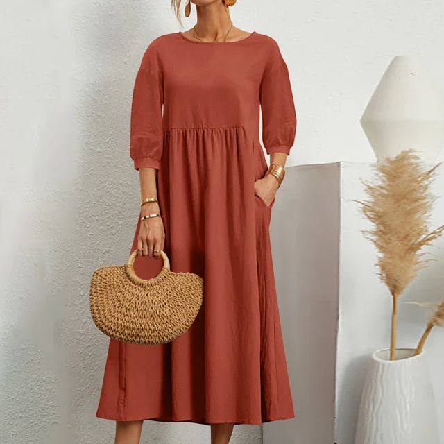 Christine | Cozy Sleeve Pocket Midi Dress