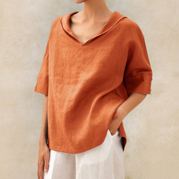 Jasmine™ - Women's V-Neck Casual Linen Shirt