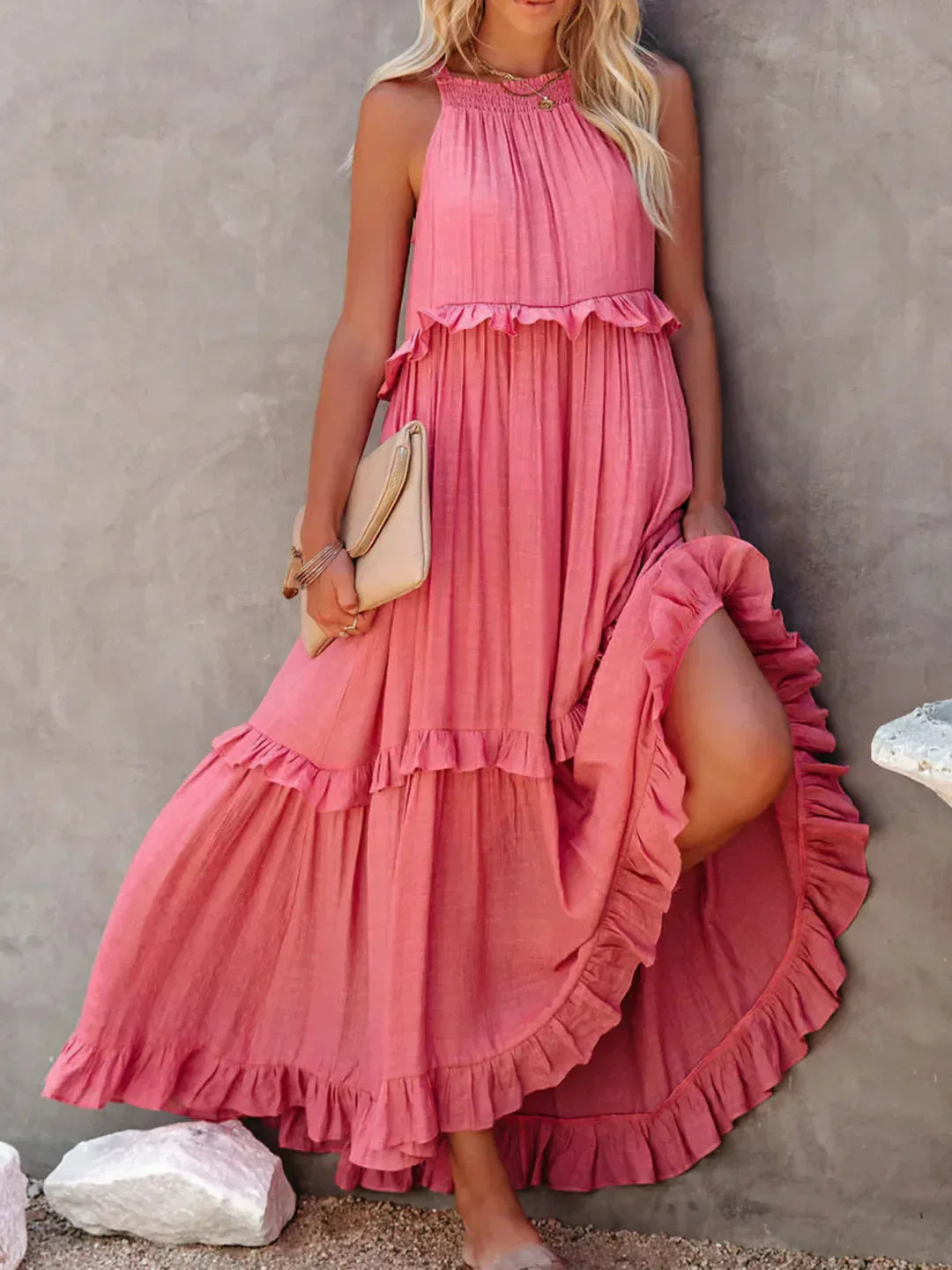 Kendal | Halter Ruffle Dress