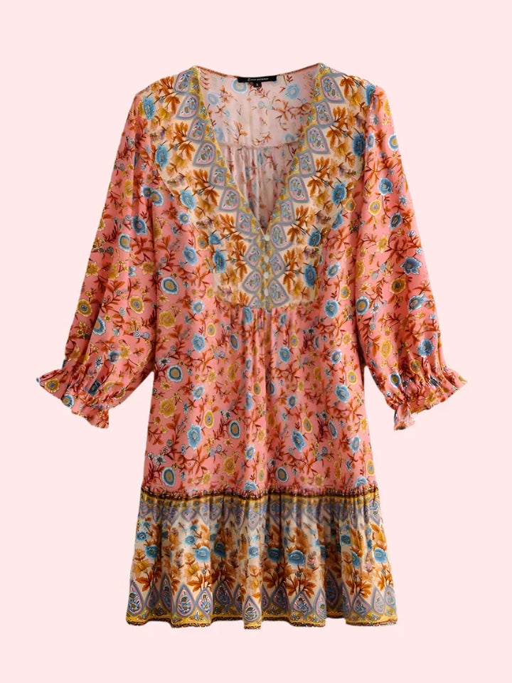 Vintage Bohemian Mini Dress