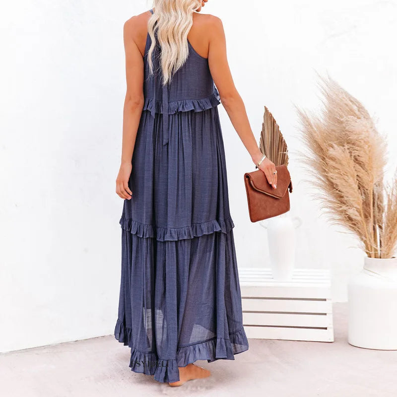 Kendal | Halter Ruffle Dress