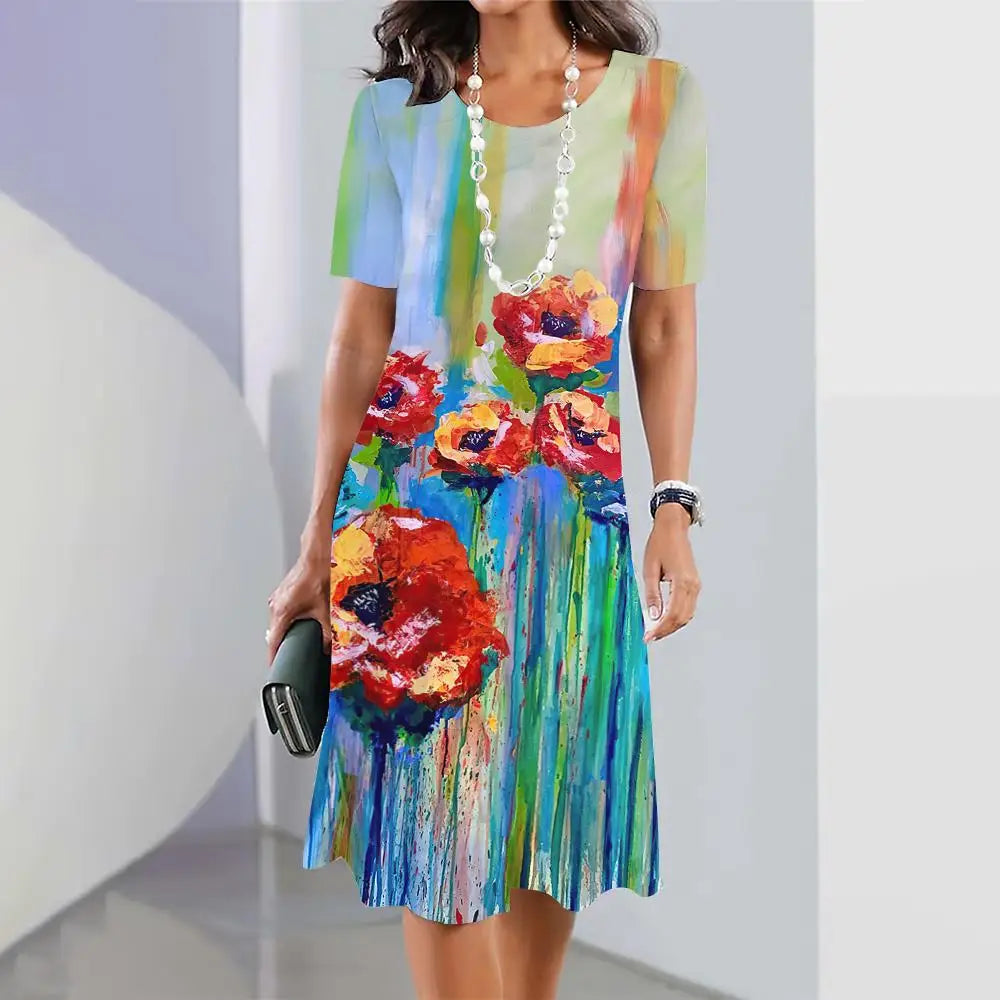 KATIE™ - Colourful Floral Dress