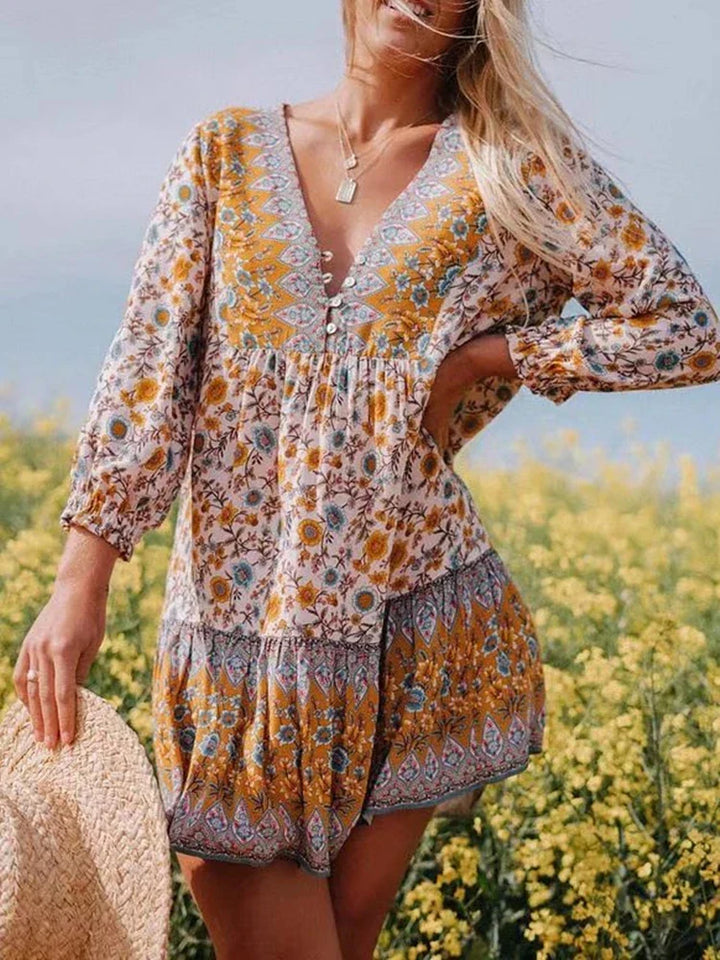 Vintage Bohemian Mini Dress