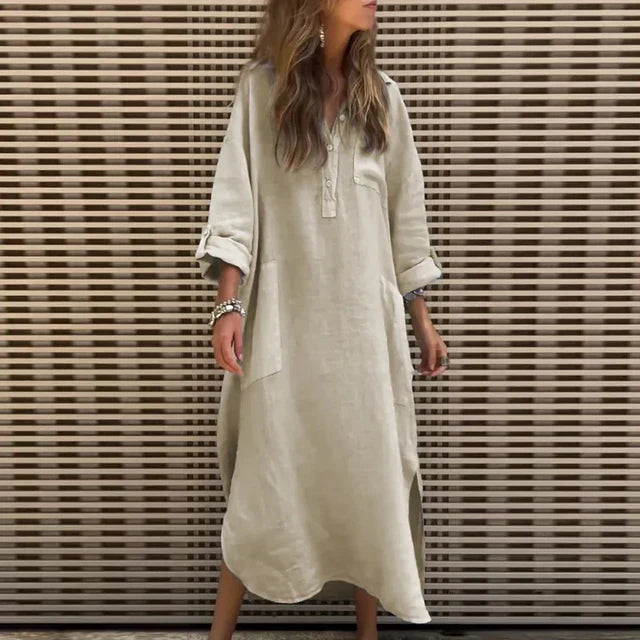 Anastasia | Casual Cotton Blend Maxi Dress