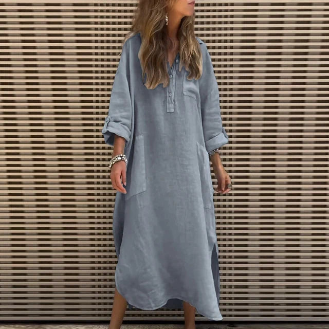 Anastasia | Casual Cotton Blend Maxi Dress