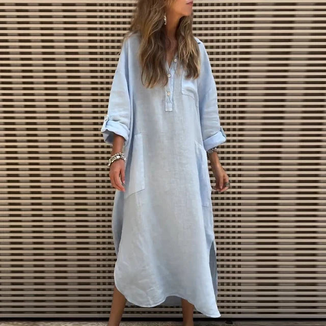 Anastasia | Casual Cotton Blend Maxi Dress