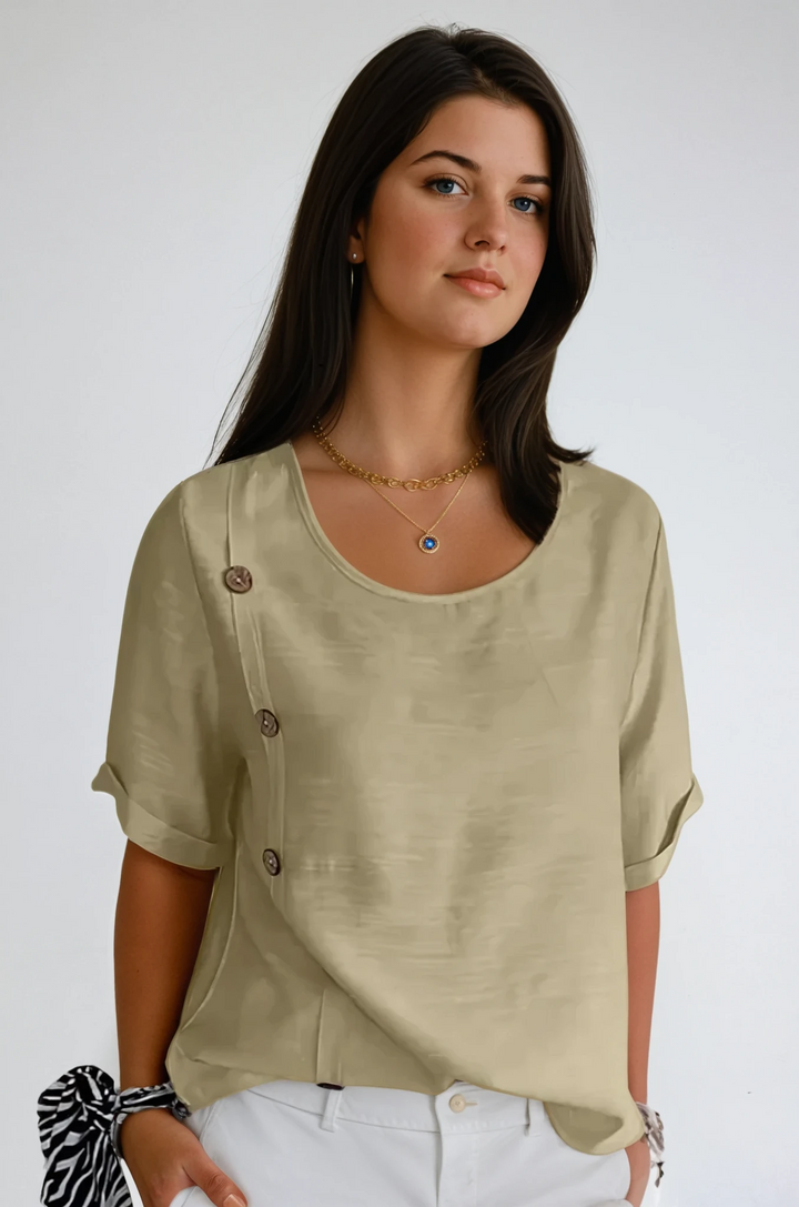 Mila | Button-Accent Blouse