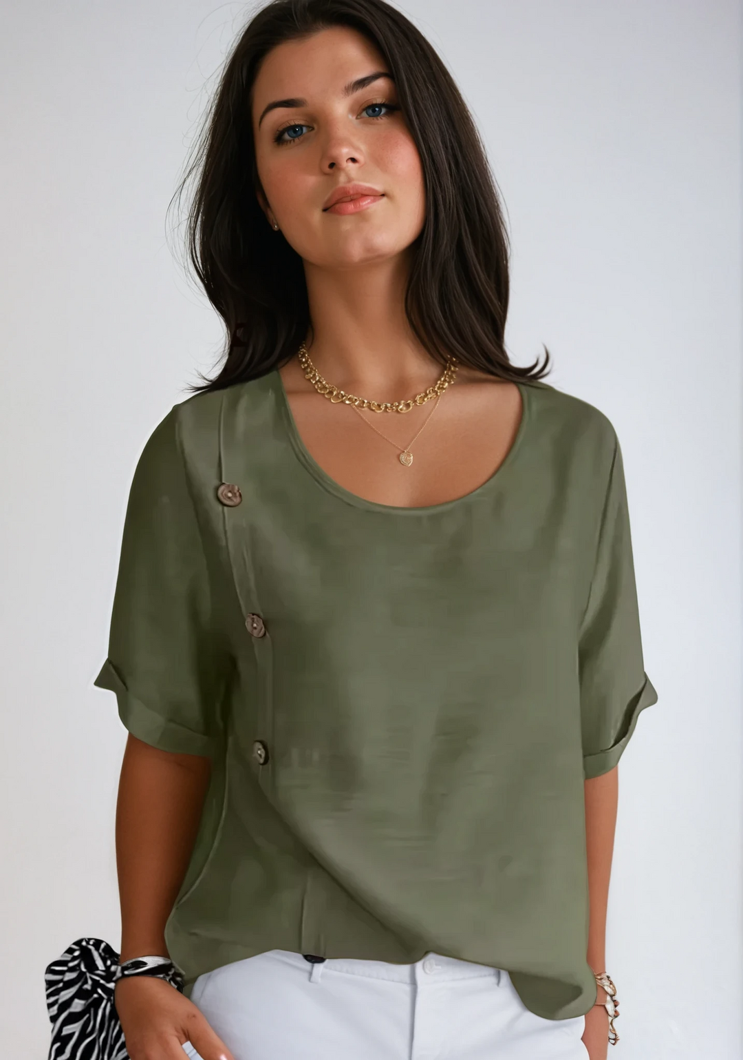 Mila | Button-Accent Blouse