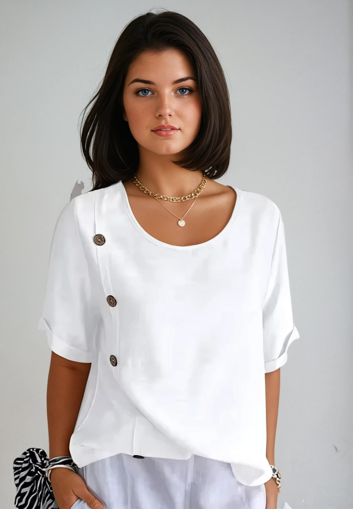 Mila | Button-Accent Blouse