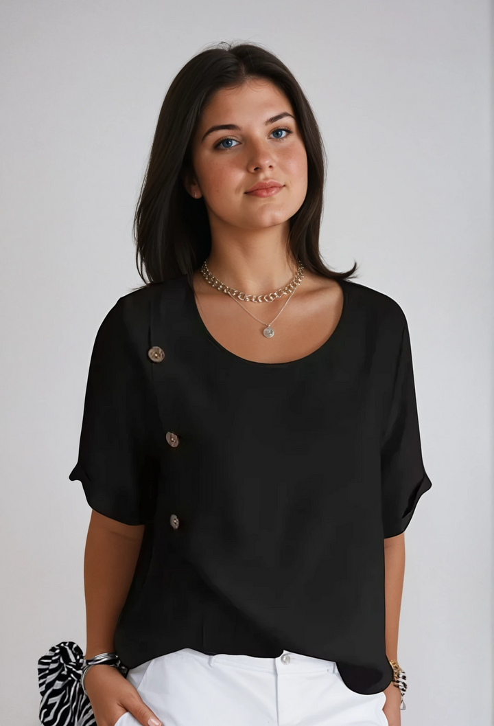 Mila | Button-Accent Blouse