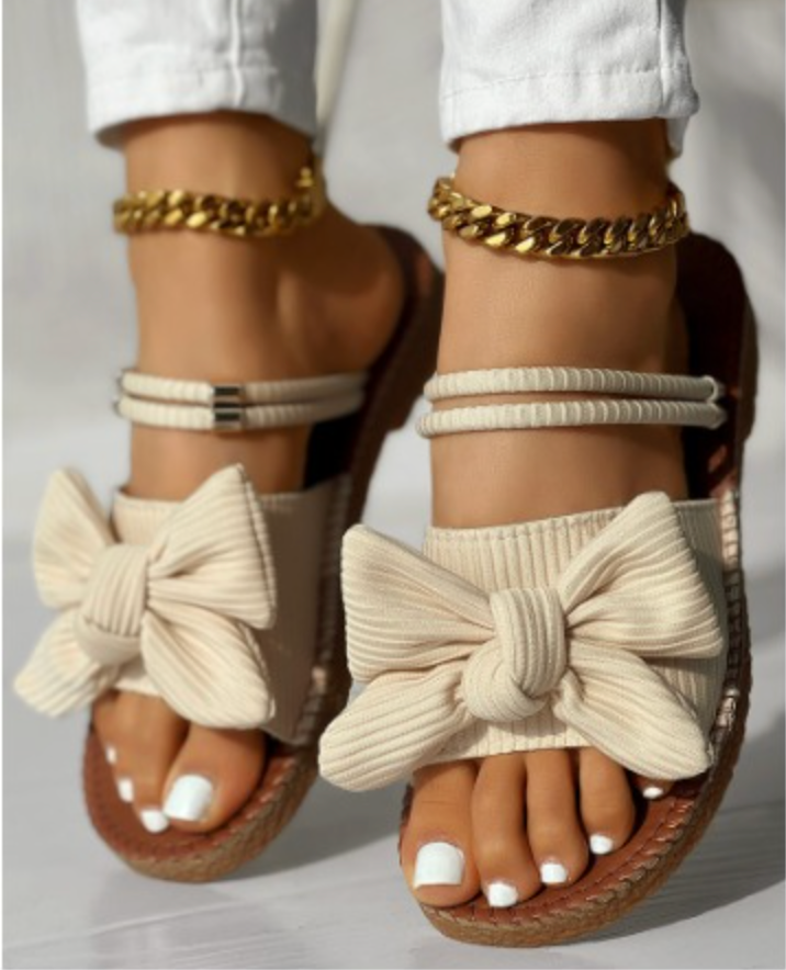 Darcy - Bow Accent Beach Sandals