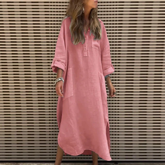 Anastasia | Casual Cotton Blend Maxi Dress