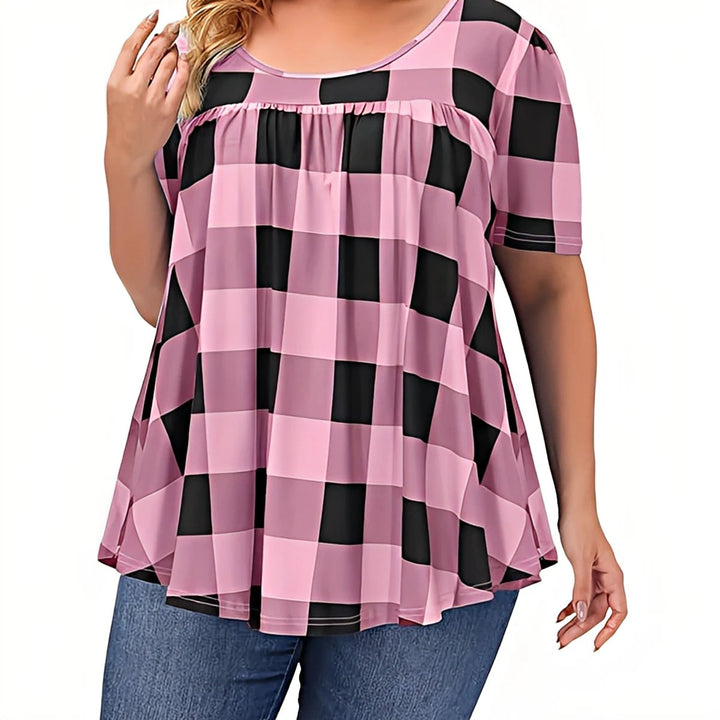 COURTNEY™ |  Delilah Plaid Swing Top