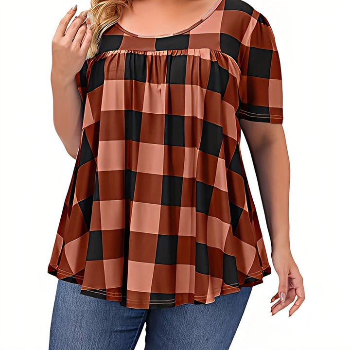 COURTNEY™ |  Delilah Plaid Swing Top