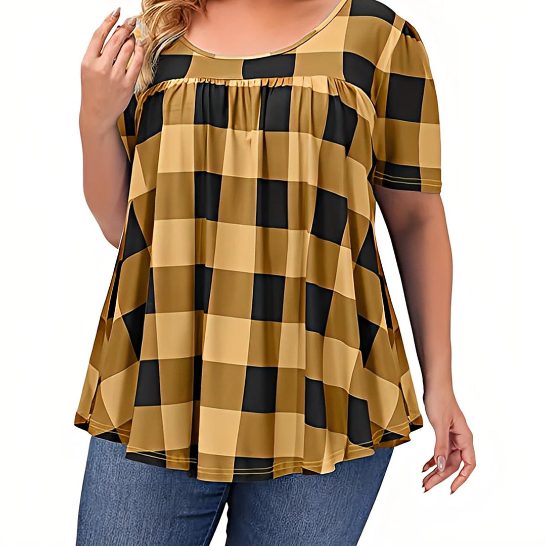 COURTNEY™ |  Delilah Plaid Swing Top