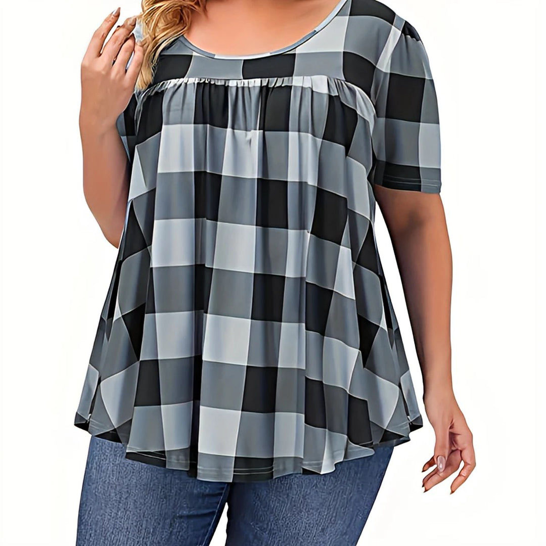 COURTNEY™ |  Delilah Plaid Swing Top