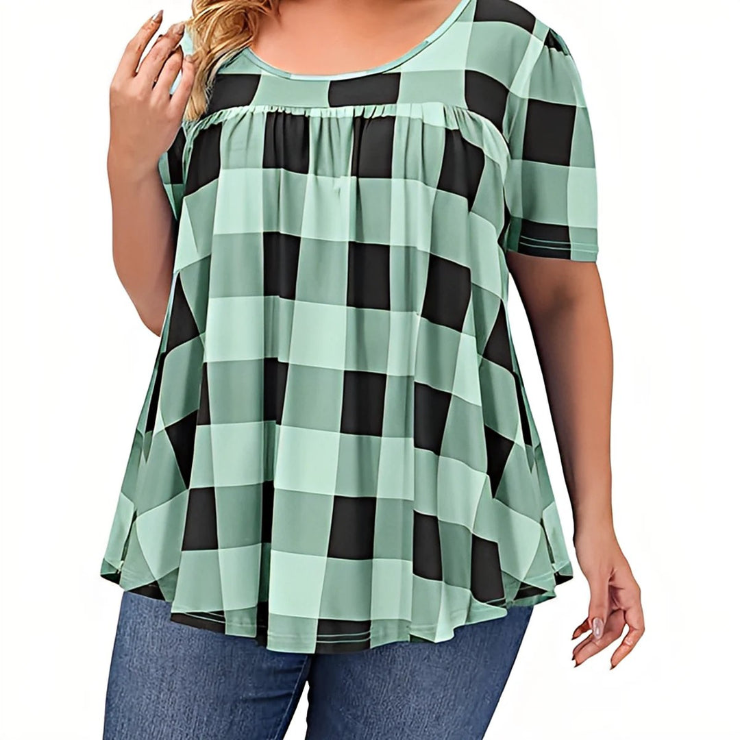 COURTNEY™ |  Delilah Plaid Swing Top