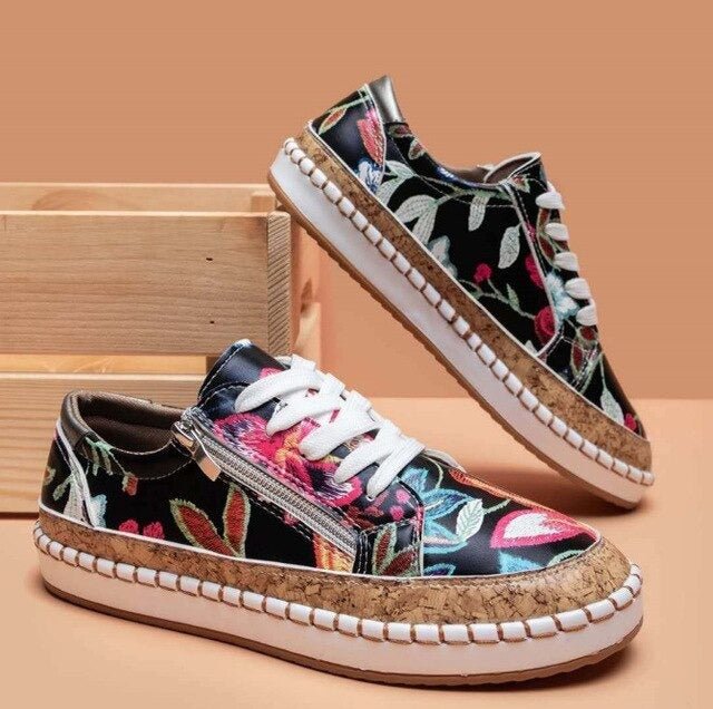 Floral | Orthopedic Zipper Sneakers