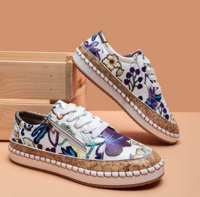 Floral | Orthopedic Zipper Sneakers