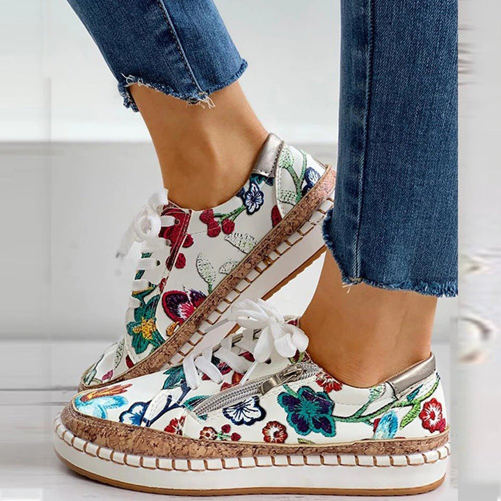 Floral | Orthopedic Zipper Sneakers