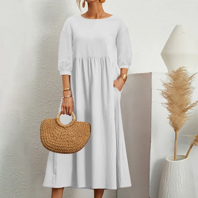 Christine | Cozy Sleeve Pocket Midi Dress