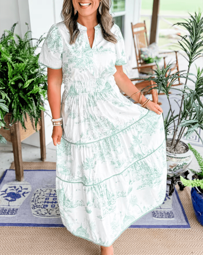 Elenire™ Classic Charm Maxi Dress