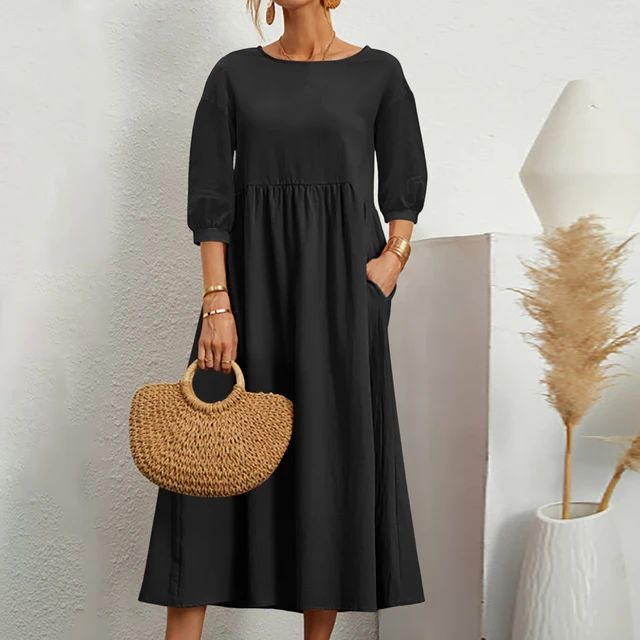 Christine | Cozy Sleeve Pocket Midi Dress