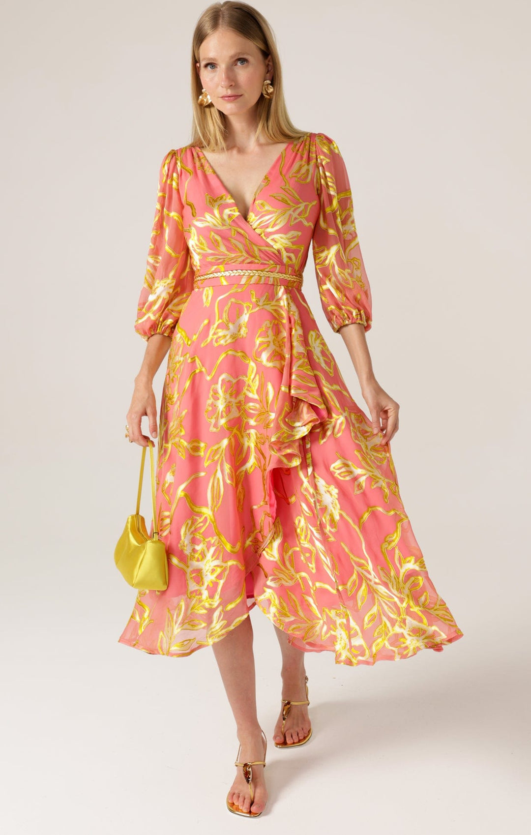 PEACH FACED WRAP DRESS