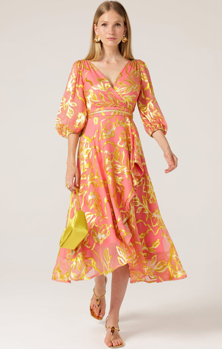 PEACH FACED WRAP DRESS