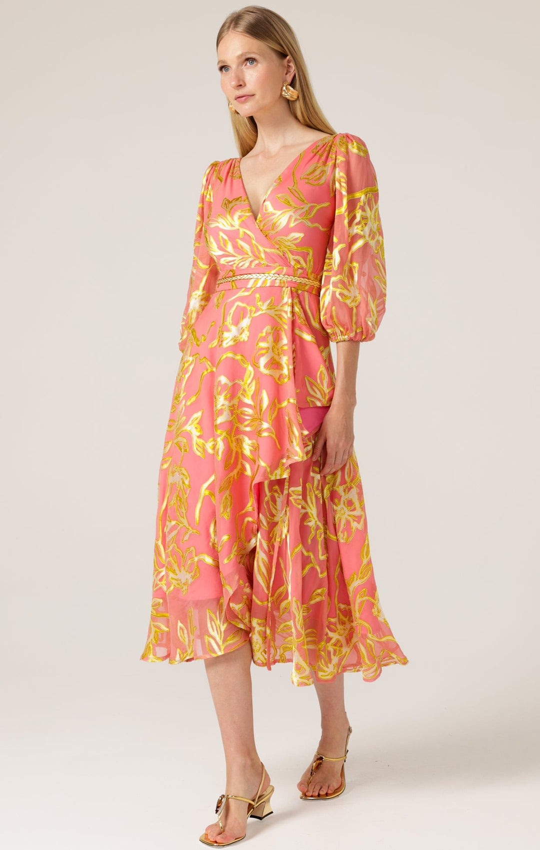 PEACH FACED WRAP DRESS