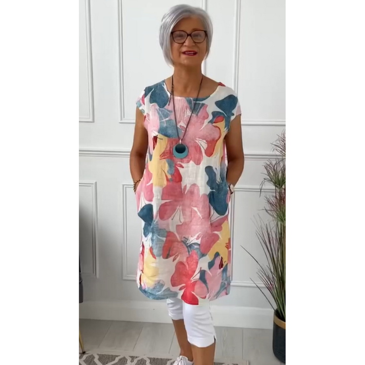 Maree -  Comfortable dress with butterfly print